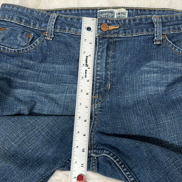Levi’s Signature Low Rise Boot Cut Jeans Denim Medium Wash size 16 Long Western - Picture 11 of 12